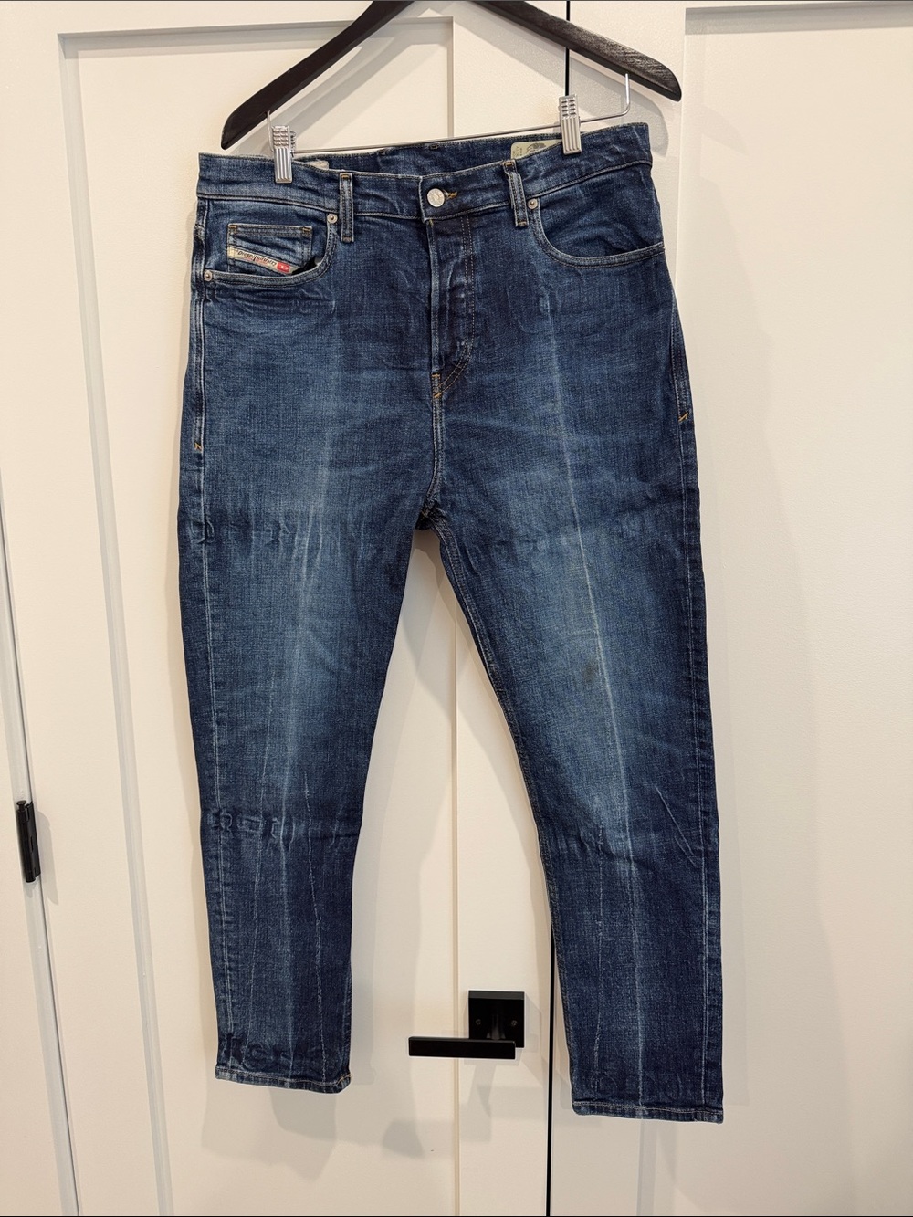 Diesel Men's Slim Straight Jeans in Indigo Blue Wash